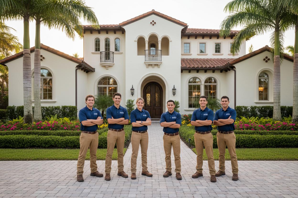 Craft Builders exterior repair team working on a Naples Florida home