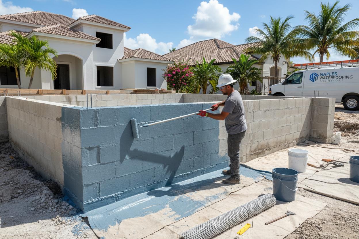 Waterproofing exterior walls Naples Florida home