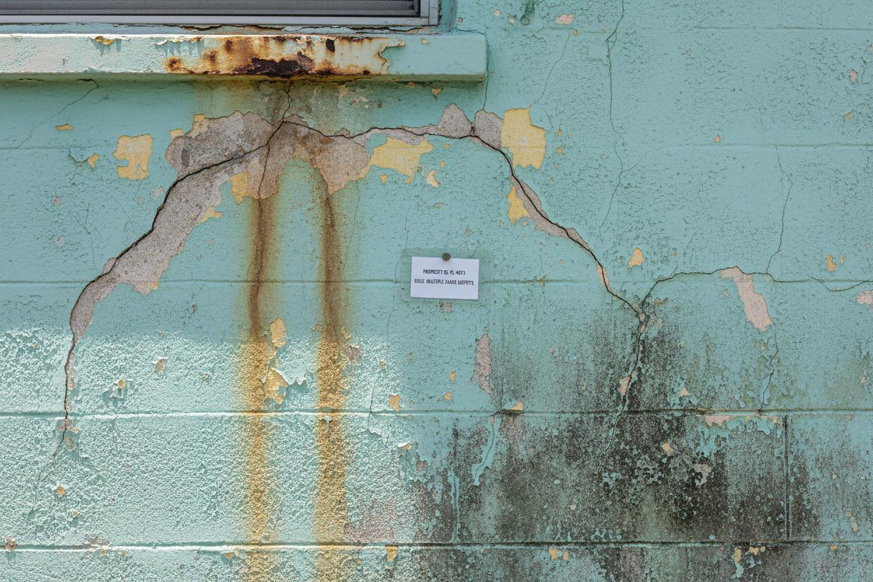 Stucco crack repair on Naples Florida home exterior